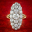 Antique Victorian Diamond Navette Cluster Ring 5ct Of Diamond With Box