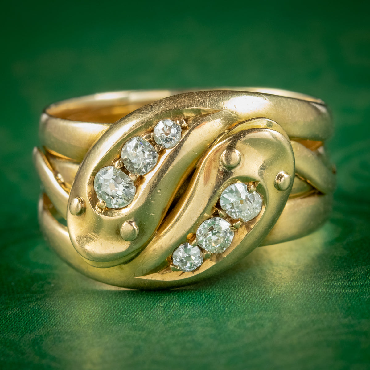Antique Victorian Diamond Snake Ring Dated 1899
