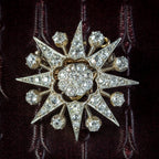 Antique Victorian Diamond Star Brooch 18ct Gold Silver 2ct Of Diamond 