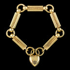 Antique Victorian Etruscan Bracelet With Heart Padlock 15ct Gold