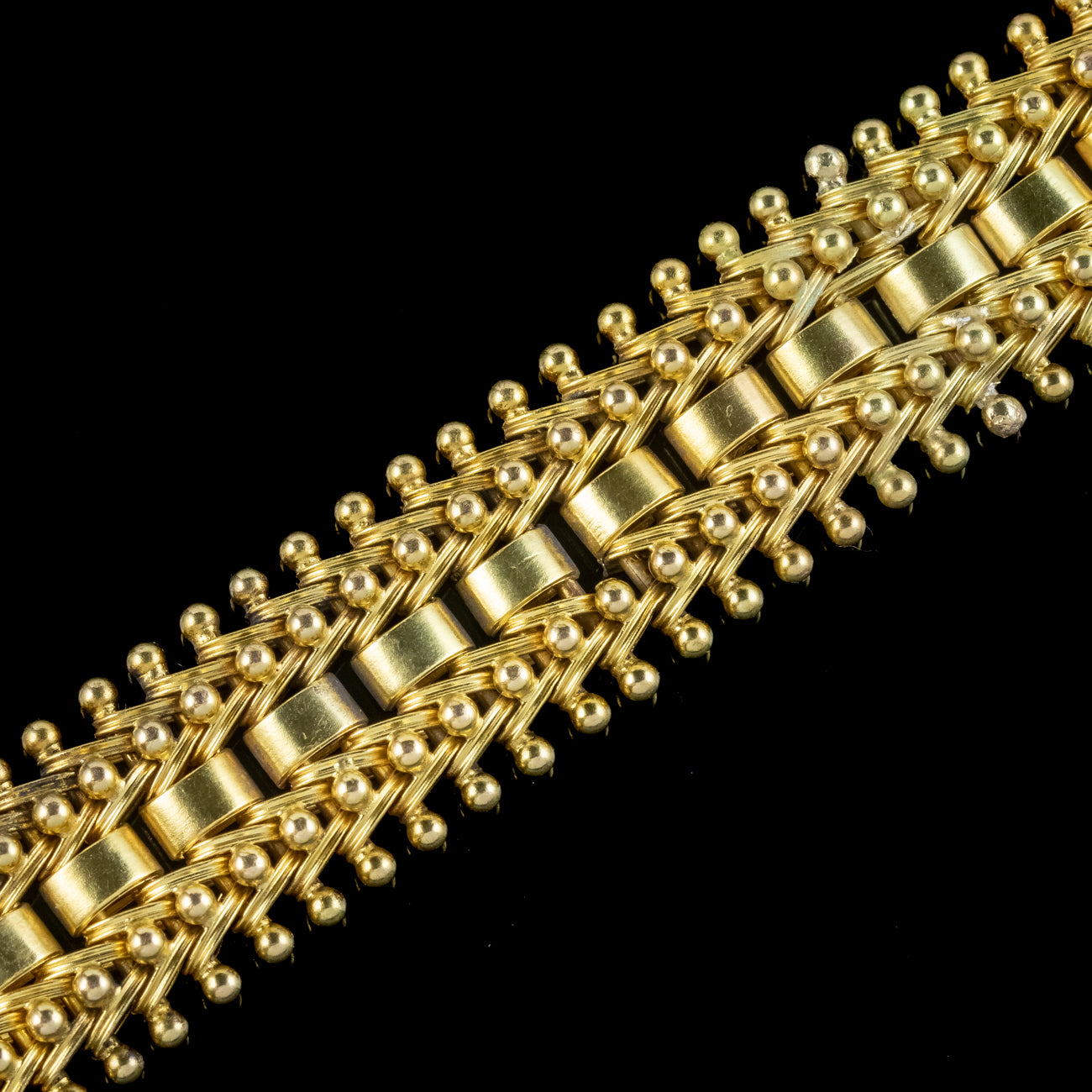Antique Victorian Etruscan Revival Collar Necklace 15ct Gold