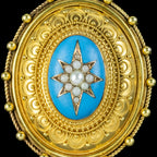 Antique Victorian Etruscan Revival Pearl Locket 18ct Gold 