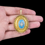 Antique Victorian Etruscan Revival Pearl Locket 18ct Gold 