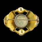 Antique Victorian Etruscan Turquoise Diamond Mourning Brooch 18ct Gold