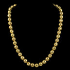 Antique Victorian Etustcan Revival Bead Necklace 15ct Gold Circa 1880