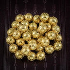 Antique Victorian Etustcan Revival Bead Necklace 15ct Gold Circa 1880