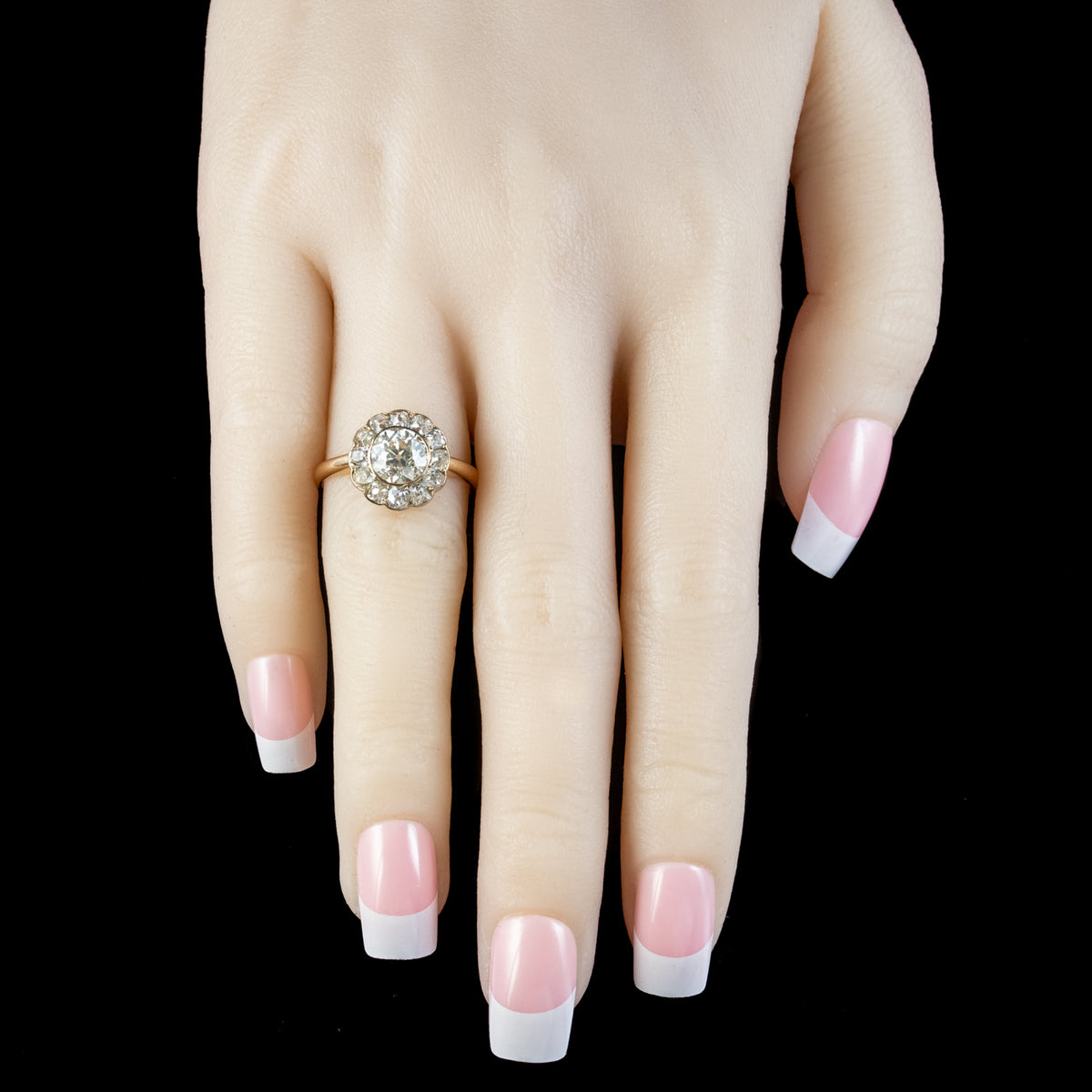 Antique Victorian Fancy Diamond Daisy Cluster Ring 2.68ct Total