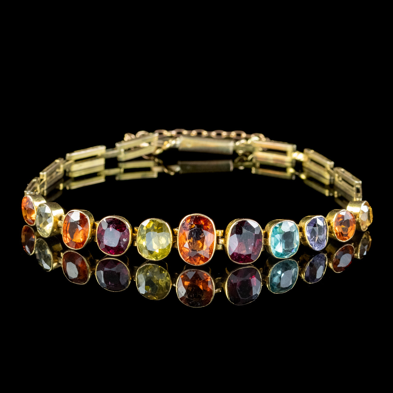 Antique Victorian Gemstone Bracelet 15ct Gold Secondary image