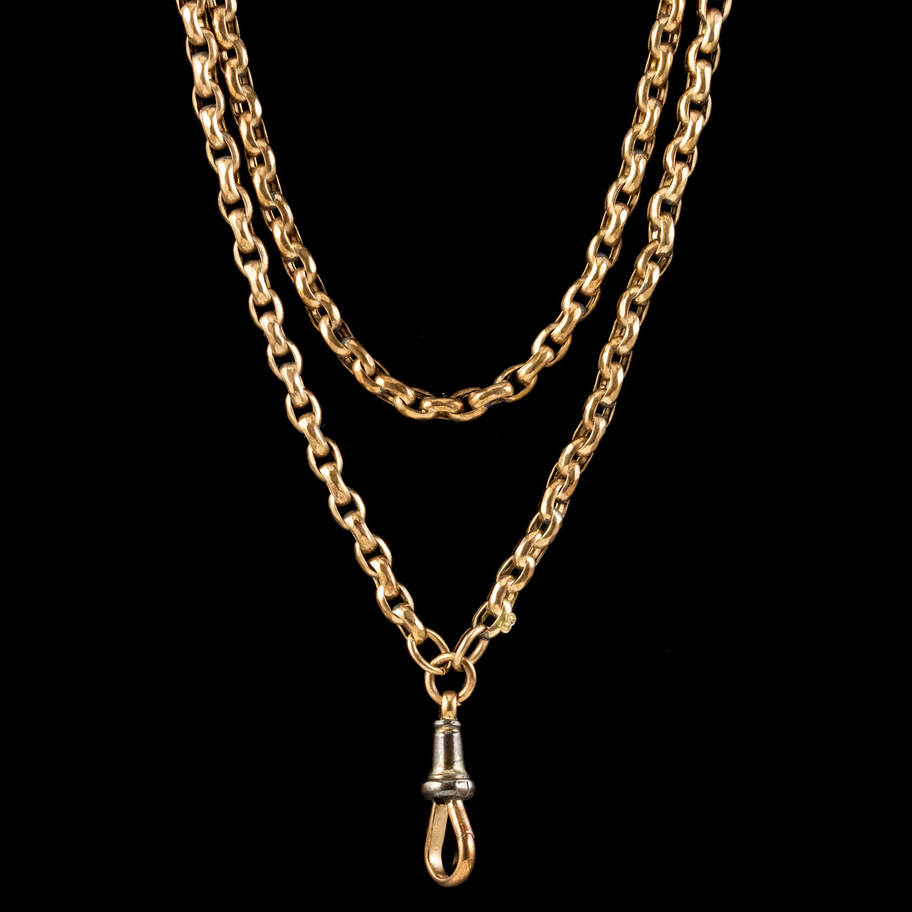 ANTIQUE VICTORIAN GUARD CHAIN 9CT GOLD CIRCA 1880 Secondary image