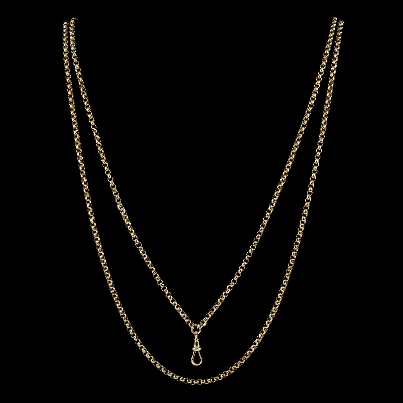Antique Victorian Guard Chain Necklace 9ct Gold