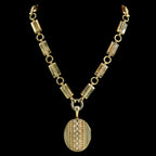 Antique Victorian Locket Collar Necklace Silver 18ct Gold Gilt Circa 1880