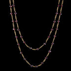 Antique Victorian Long Garnet Guard Chain 9ct Gold
