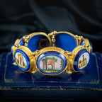 Antique Victorian Micro Mosaic Bracelet 18ct Gold 