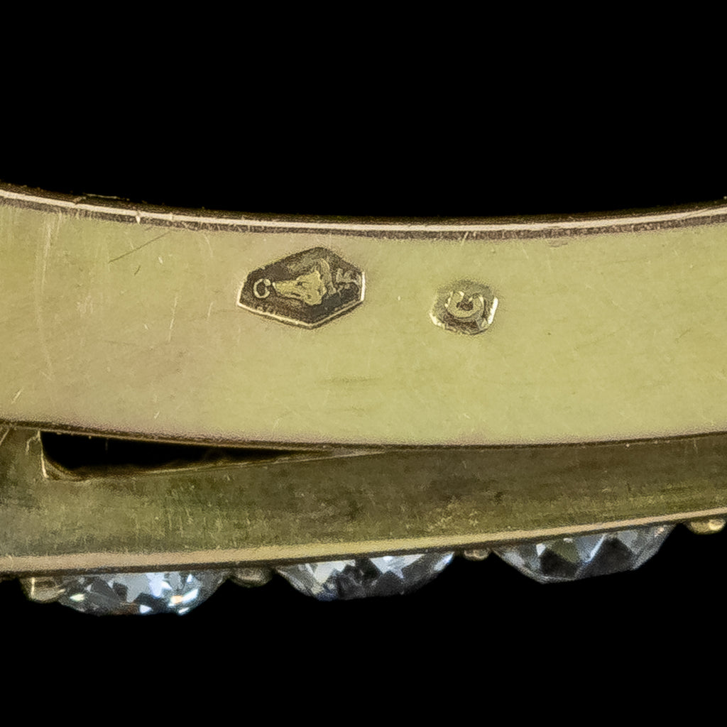 Antique Victorian Moonstone Diamond Bangle 14ct Gold 2.8ct Of Diamond