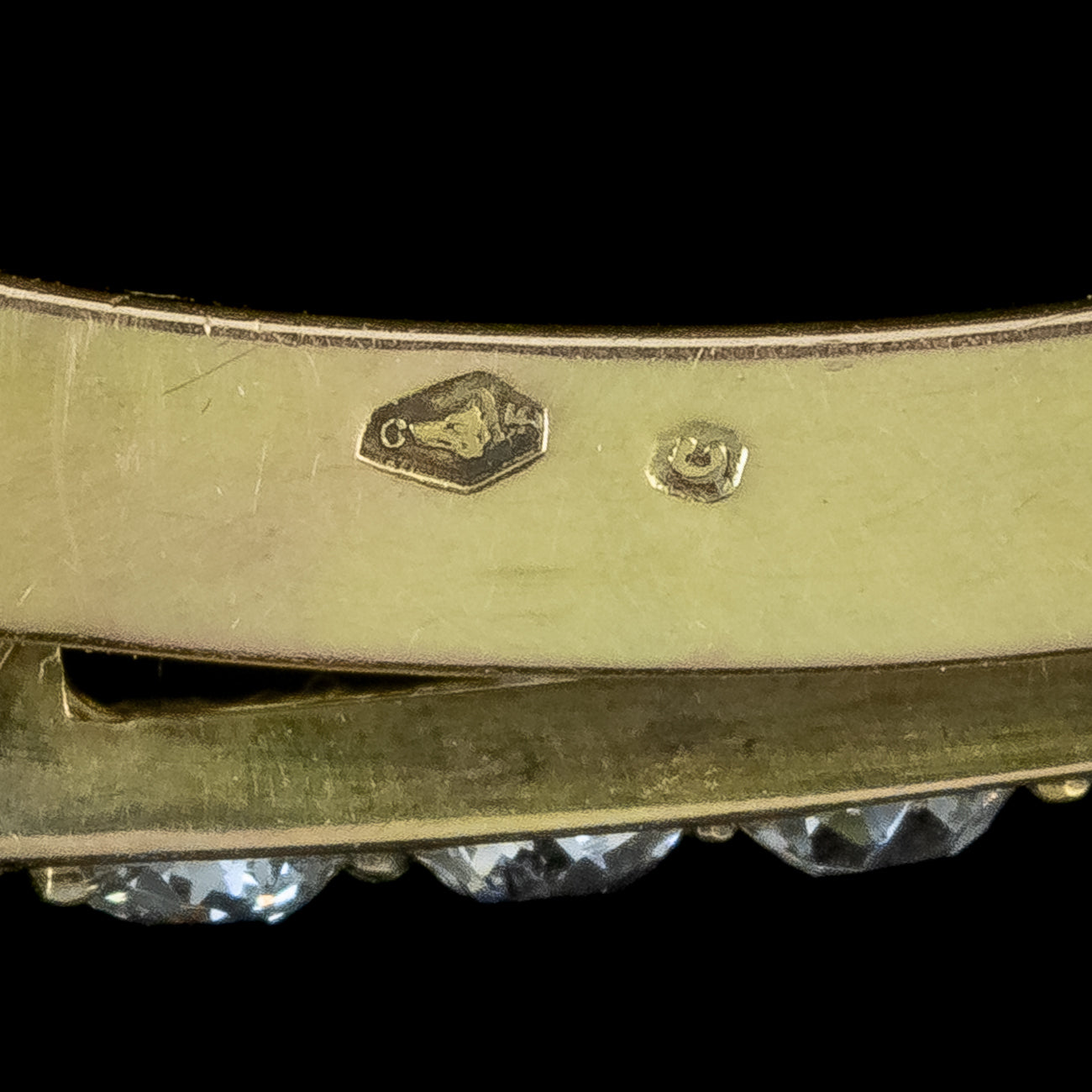 Antique Victorian Moonstone Diamond Bangle 14ct Gold 2.8ct Of Diamond