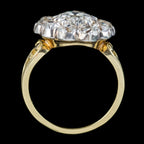 Antique Victorian Old Cut Diamond Cluster Ring 4.5ct Total 