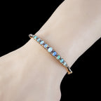 Antique Victorian Opal Diamond Bangle 9ct Gold 2.6ct Of Opal 
