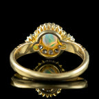 Antique Victorian Opal Diamond Cluster Ring Dated 1886