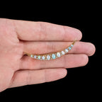 Antique Victorian Opal Diamond Crescent Moon Brooch 18ct Gold