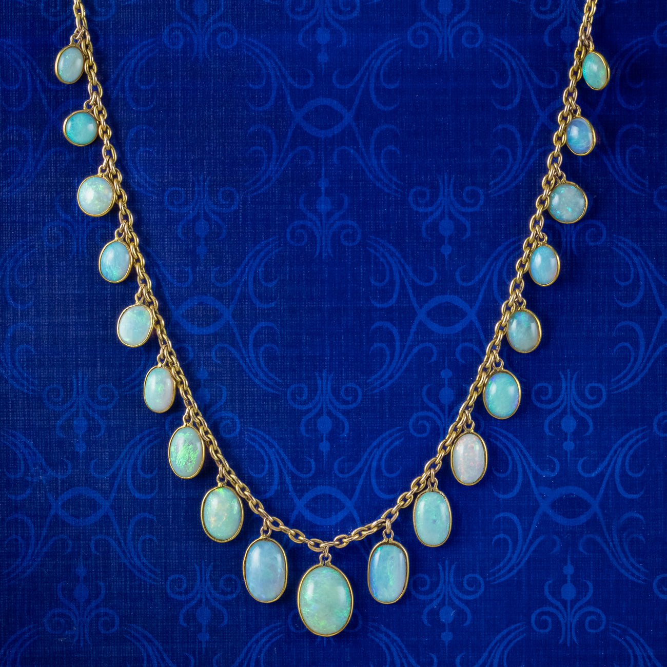 Antique Victorian Opal Necklace 9ct Gold With Box Main image