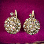 Antique Victorian Rose Cut Diamond Cluster Earrings 5ct Of Diamond With Box