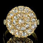 Antique Victorian Rose Cut Diamond Cluster Ring 2.50ct Of Diamond With Box