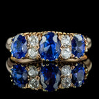 Antique Victorian Sapphire Diamond Ring 2ct Of Sapphire Circa 1900