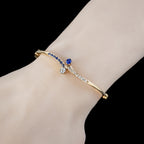 Antique Victorian Sapphire Diamond Toi Et Moi Twist Bangle 18ct Gold