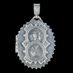 Antique Victorian Silver Owl And Swallow Locket Circa 1890