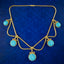 Antique Victorian Turquoise Etruscan Revival Collar Necklace 15ct Gold