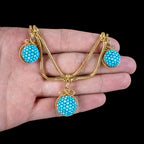 Antique Victorian Turquoise Etruscan Revival Collar Necklace 15ct Gold