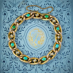 Antique Victorian Turquoise Pearl Curb Bracelet 9ct Gold