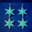 Antique Victorian Turquoise Star Drop Earrings 15ct Gold