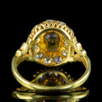 Antique Victorian Yellow Sapphire Diamond Cluster Ring 1.75ct Sapphire
