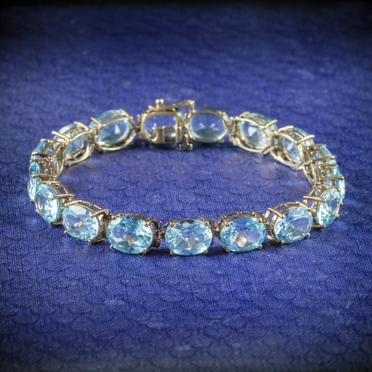 Antique Art Deco Blue Topaz Bracelet 10ct Gold Circa 1920 cover Main image