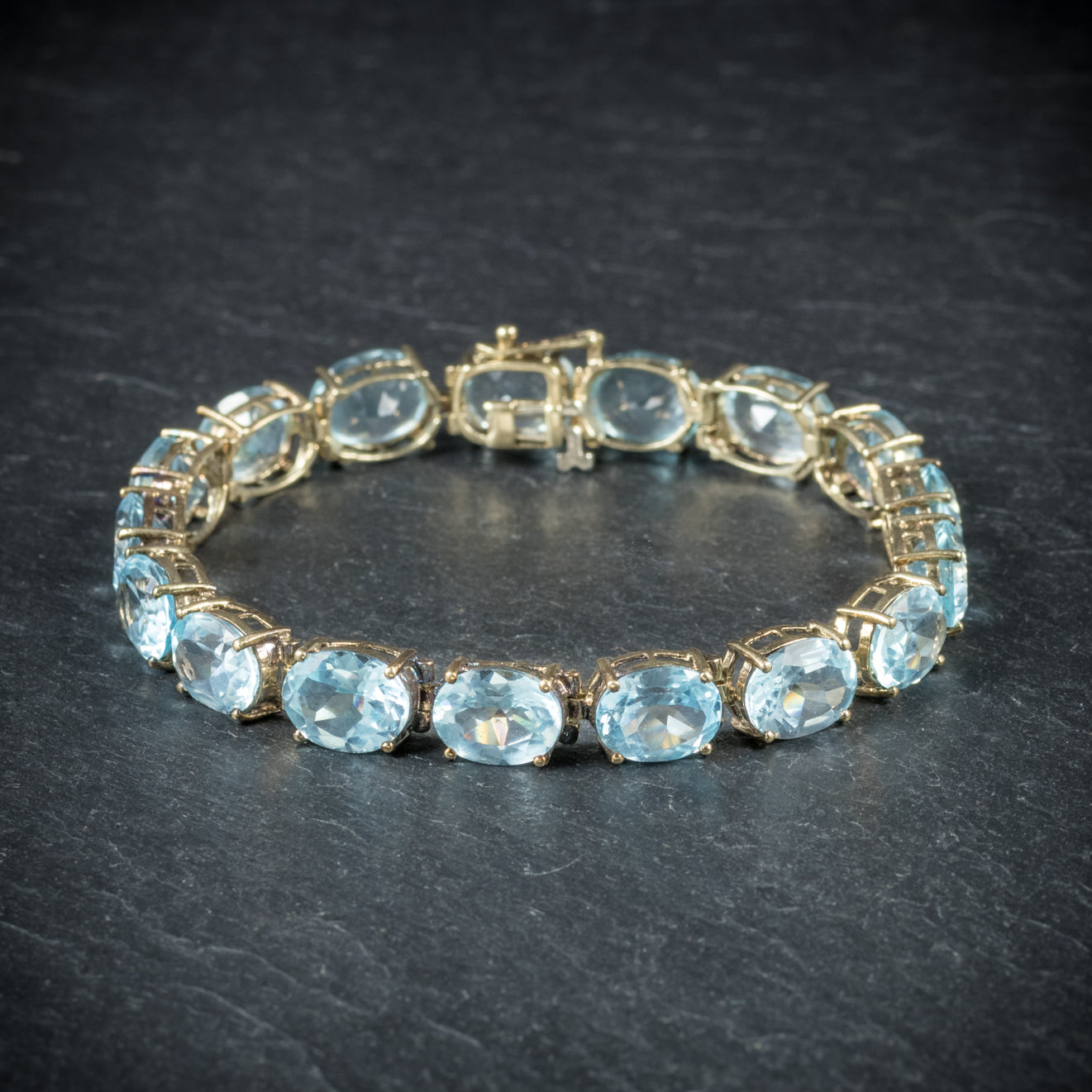 Art Deco Blue Topaz Bracelet 10ct Gold Circa 1920 Secondary image