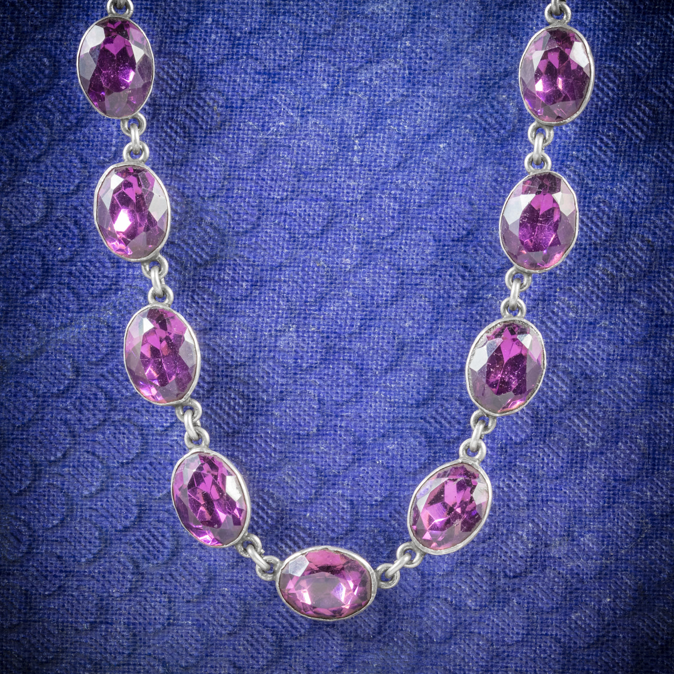 Antique Georgian Necklace Purple Paste Silver Circa 1800 cover Main image