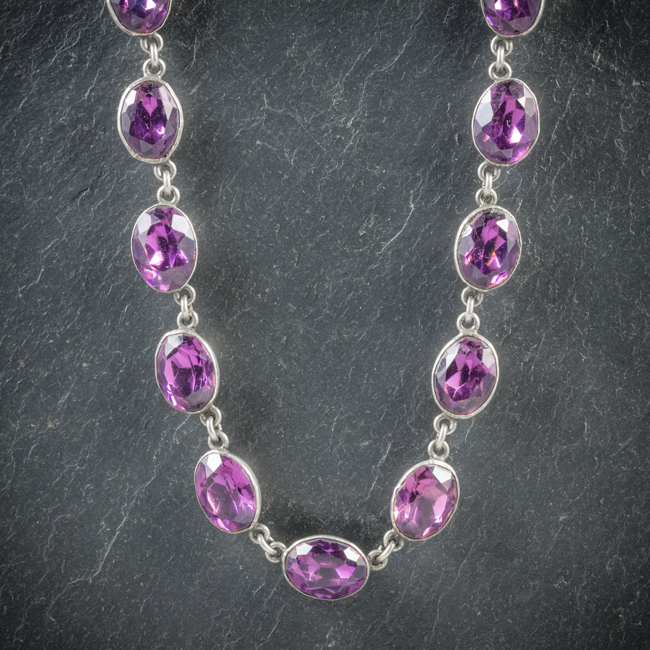Antique Georgian Necklace Purple Paste Silver Circa 1800 Secondary image