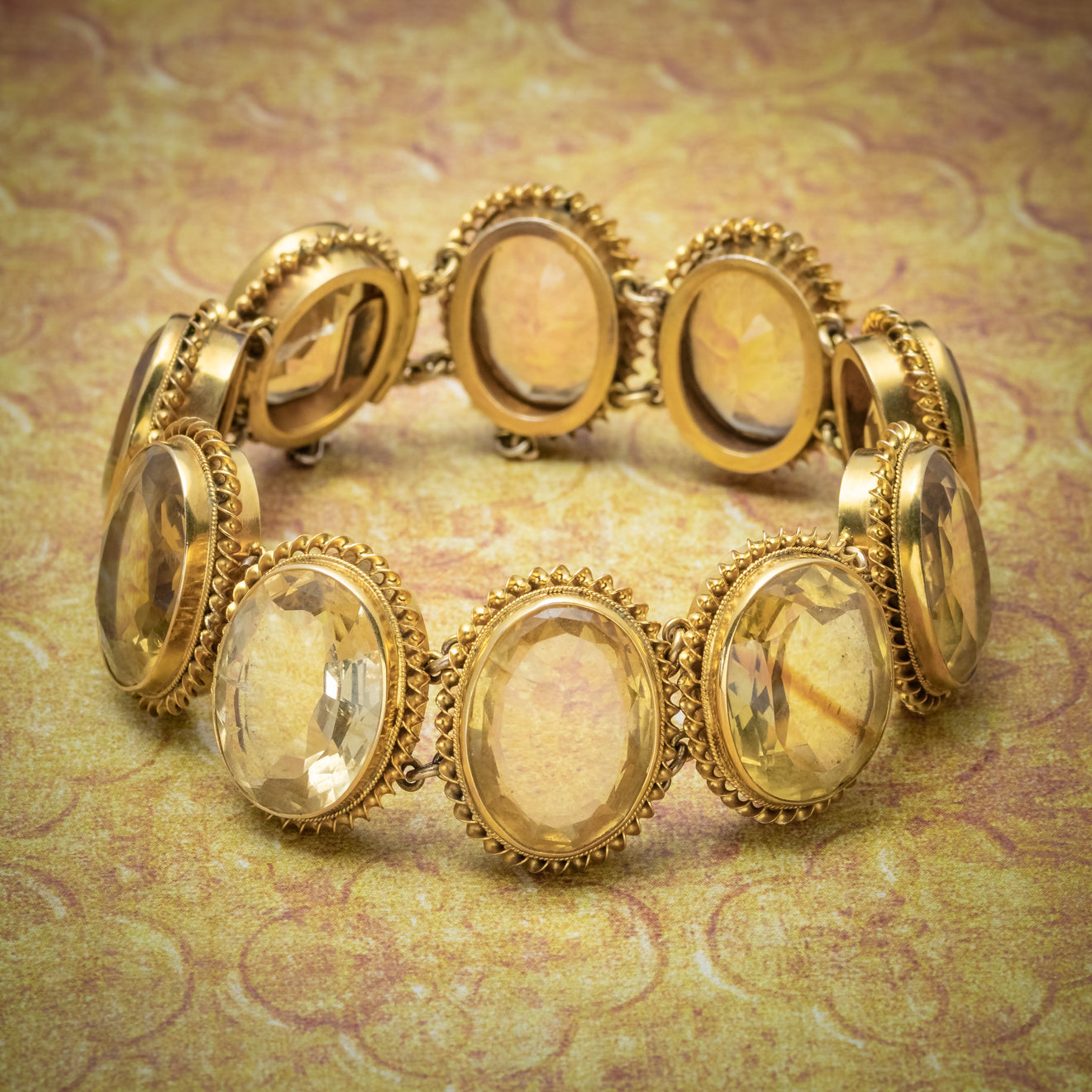 ANTIQUE VICTORIAN CITRINE BRACELET GOLD GILT ON SILVER CIRCA 1900 COVER Main image