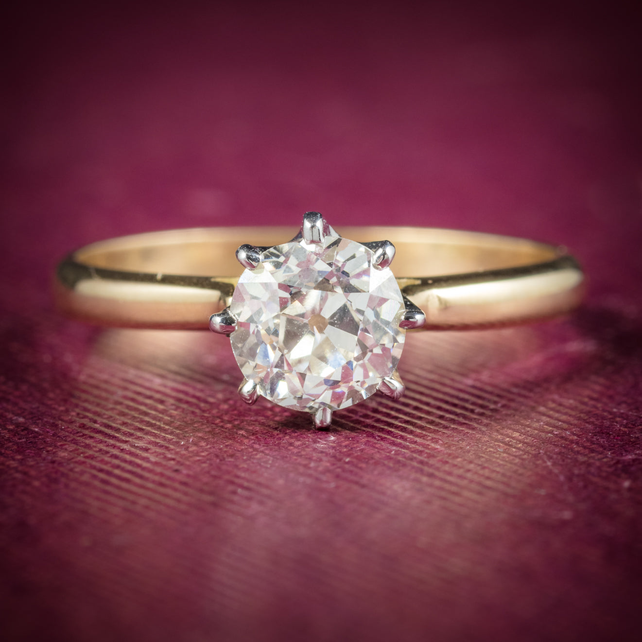 Antique Victorian Diamond Engagement Ring 18ct Gold Circa 1900 cover Main image