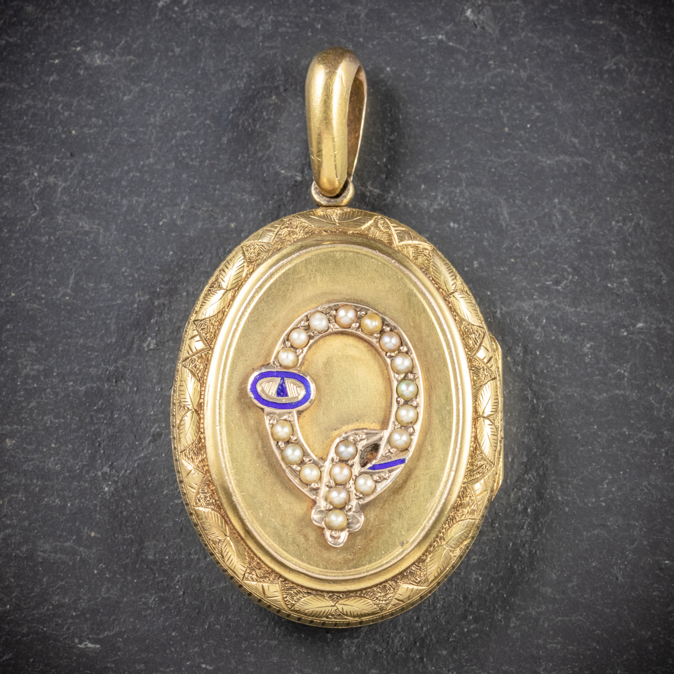 Antique Victorian Locket Pearl Buckle 15ct Gold Circa 1900 Secondary image