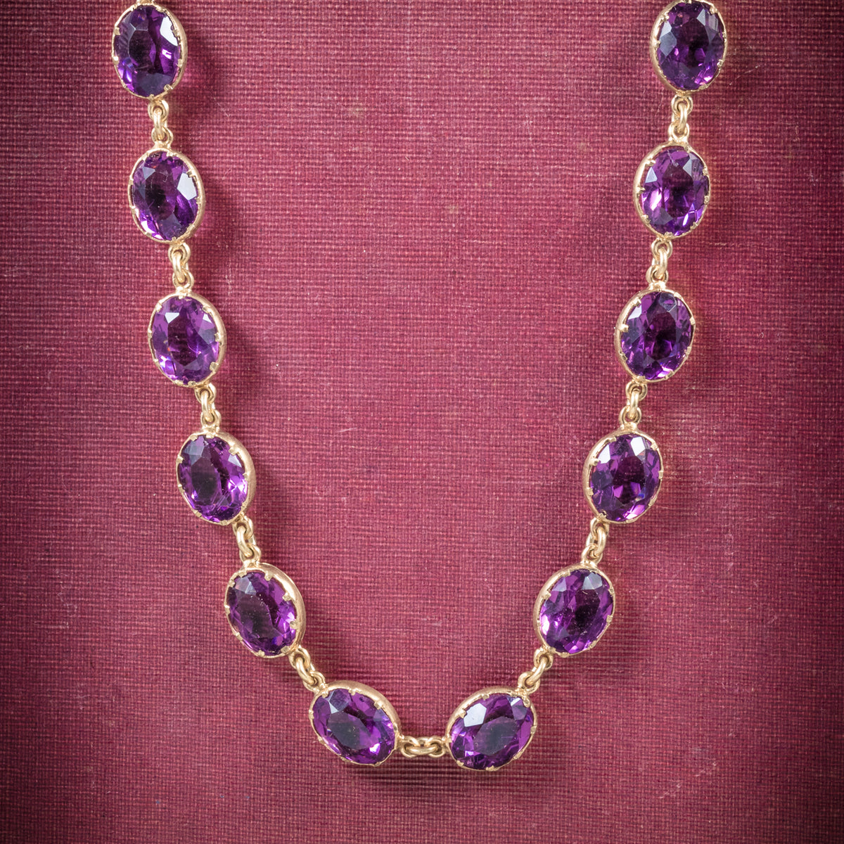 Antique Victorian Purple Paste Necklace 9ct Gold Circa 1880 cover Main image