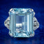 Art Deco Aquamarine Diamond Cocktail Ring 26ct Aqua
