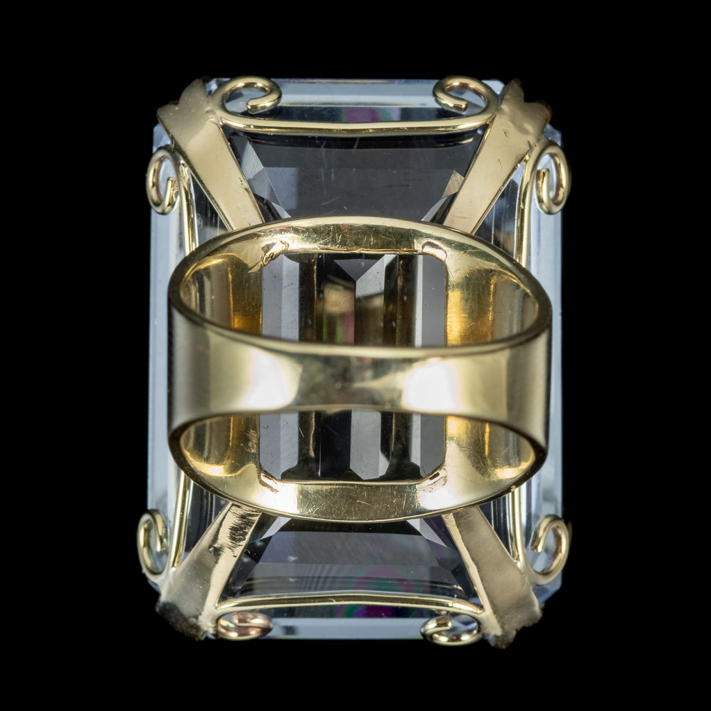 Art Deco Blue Topaz Cocktail Ring 89ct Topaz Circa 1920 