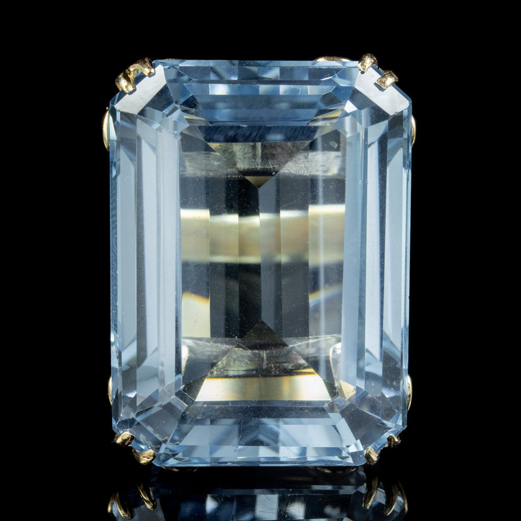 Art Deco Blue Topaz Cocktail Ring 89ct Topaz Circa 1920 