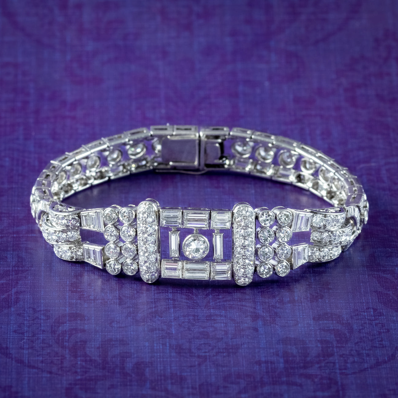 Art Deco Diamond Bracelet Platinum 15ct Diamond  Main image