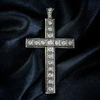 Art Deco Diamond Cross Pendant 15ct Gold 2ct Diamond