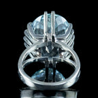 Art Deco French Aquamarine Cocktail Ring 20ct Aqua