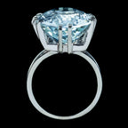 Art Deco French Aquamarine Cocktail Ring 20ct Aqua