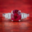 Art Deco French Burmese Ruby Diamond Ring 2.40ct Ruby With Cert